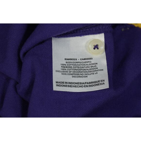 NWT Nike Purple LSU Polo with Gold Accents Pique Knit Sz L Embroidery Licensed - Picture 8 of 10